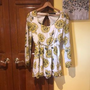 Akira Chicago Floral Long Sleeve Dress